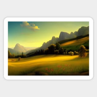 Meadow and mountain Sticker